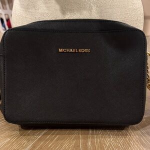 MICHAEL KORS Black Saffiano Leather Crossbody